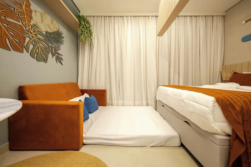 Stay Home Luxo | 1min Praia Gonzaga | Rooftop, Piscina, Sauna & Gym