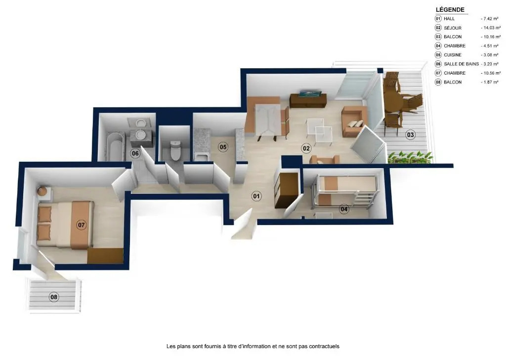 ELAN 15 appartement 4/5 pers, centre village