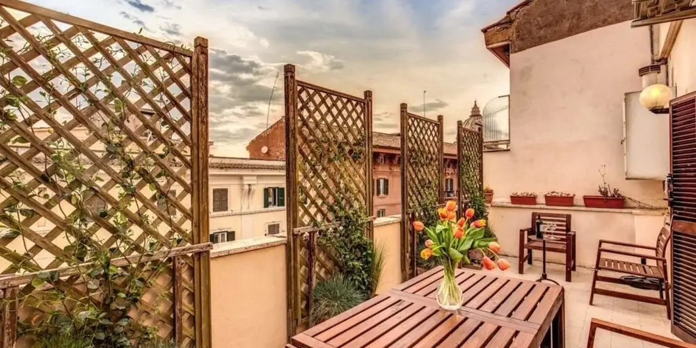 Attic terrace with St Peter's Dome View
