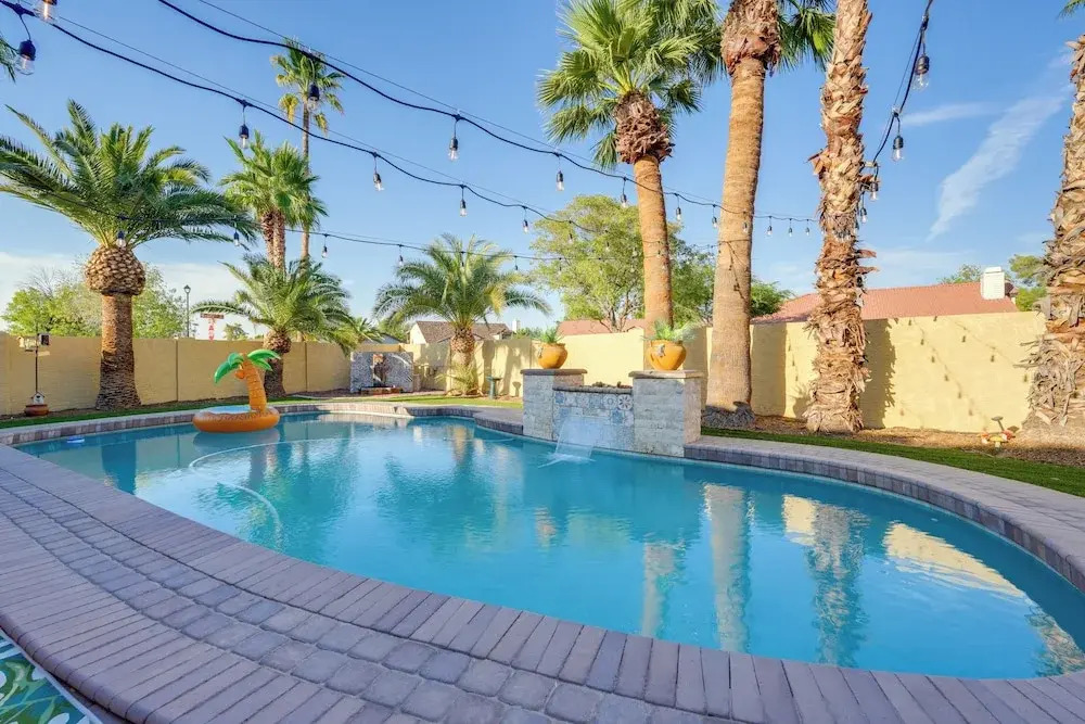 Luxe Outdoor Oasis Palm Tree Villa in Chandler