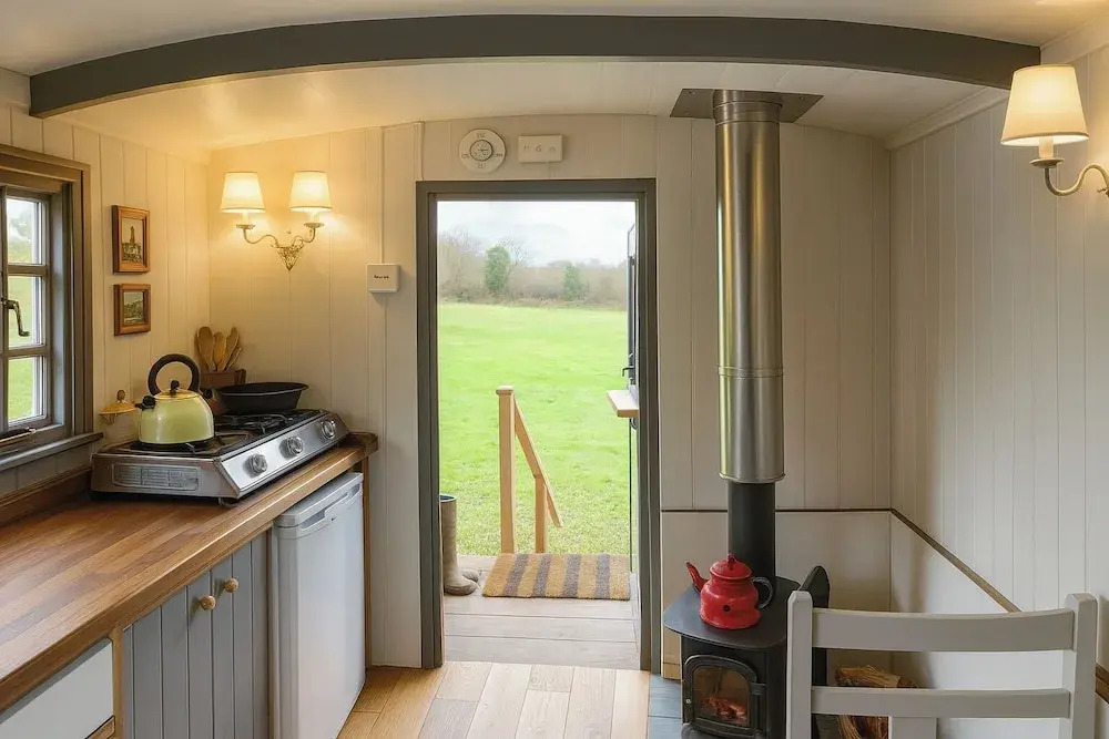 1 Bed Shepherds Hut - Sleeps 2 -Wood Fired Hot Tub