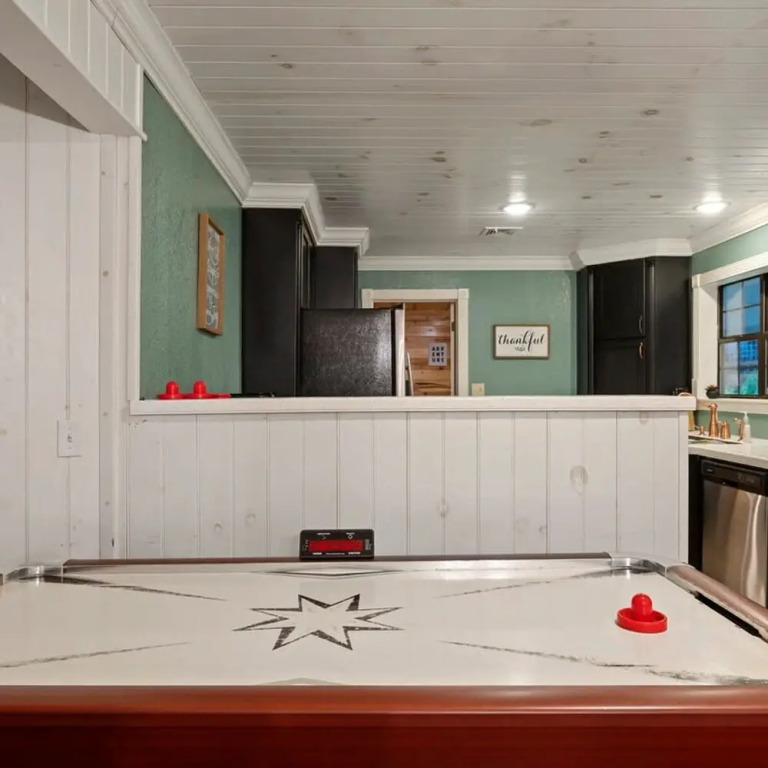 Modern Farmhouse With Gameroom Firepit