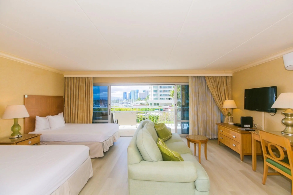 Spacious One Bedroom Harbor View Condos at Ilikai Marina With Private Balcony