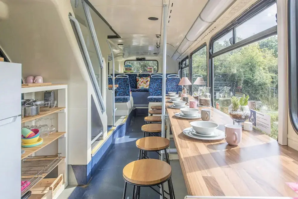 Double Decker Bus on an Alpaca Farm Sleeps 8