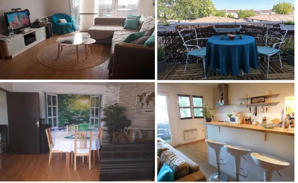 "CHEZ AURELIE" T2 COSY 54m2 1ch parking balcon PESSAC