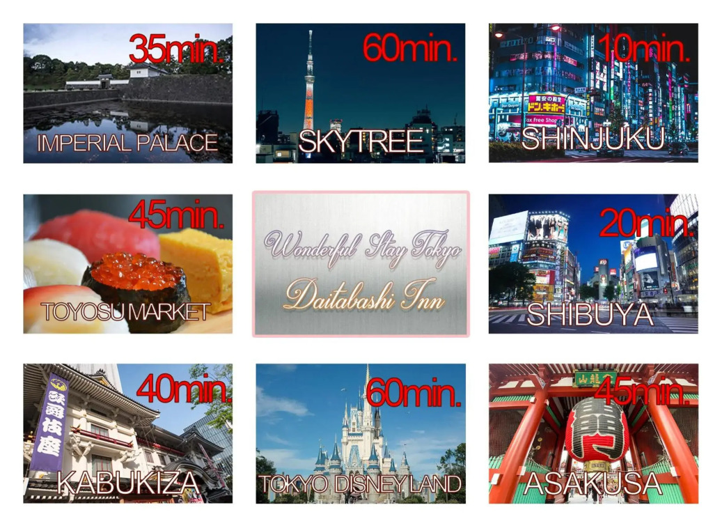 最大7名宿泊可能。代田橋駅徒歩5分。wonderful stayTOKYO