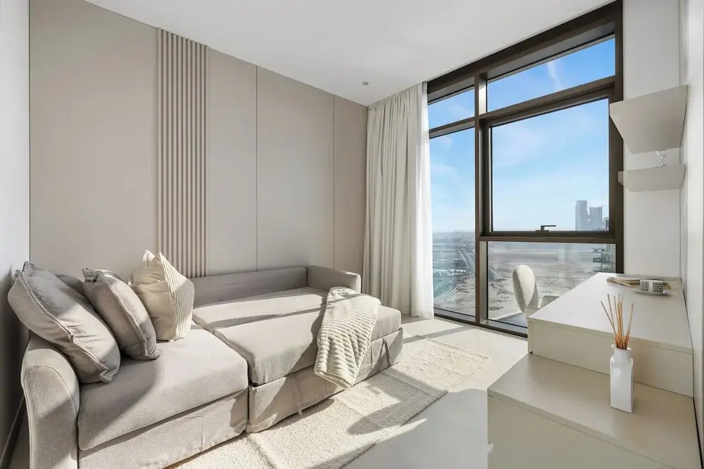 Serene 1BR Escape with Burj Khalifa View