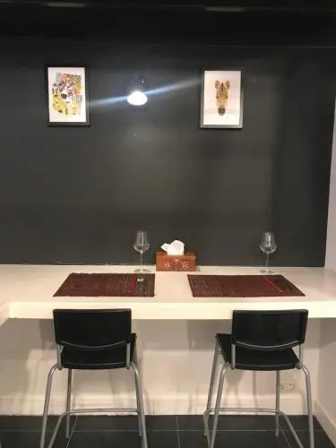 Modern cozy studio with backyard