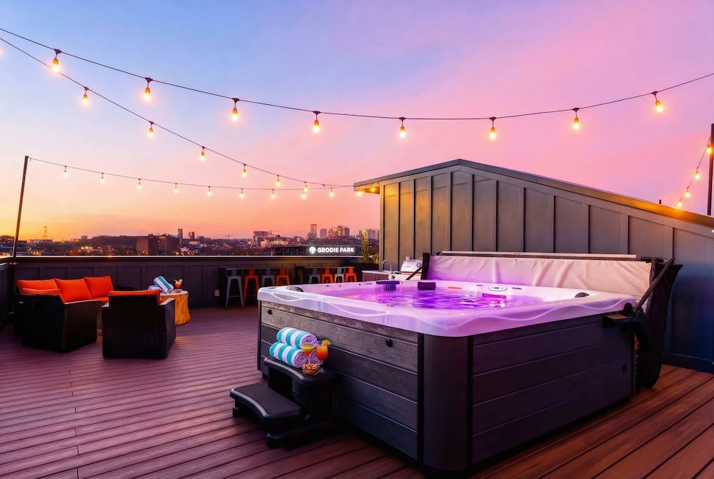 Hot Tub Poker Pool Table Rooftop City MLS View