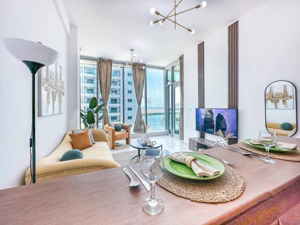 Апартаменты Marina 1BR Rooftop Pool Steps to JBR Beach