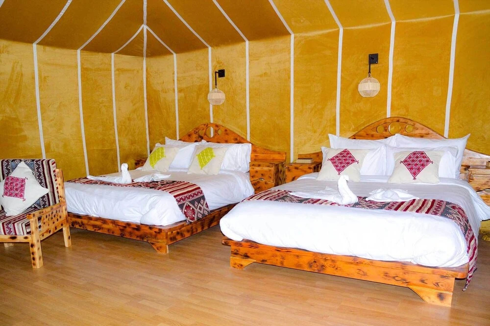 Relaxing desert camp