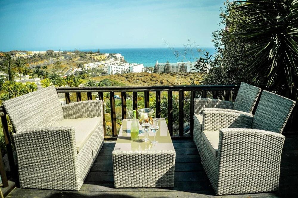 Apartment with One Bedroom in San Bartolomé de Tirajana, with Wonderful Sea View, Private Pool, Furnished Garden - 1 Km From the Beach