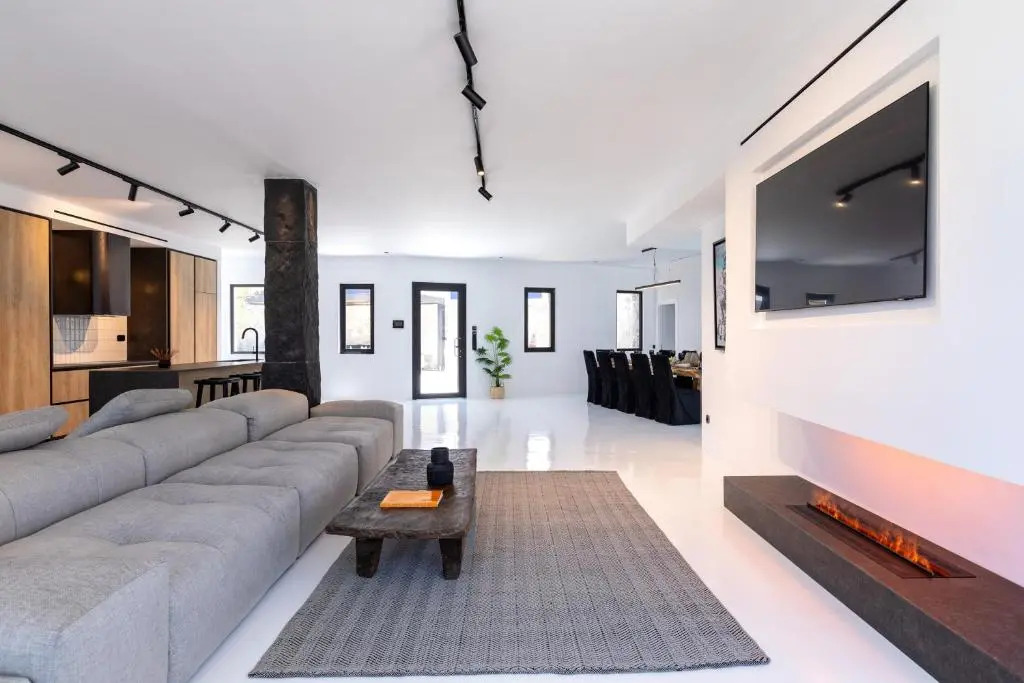 Mykonos Town Black Villa with Cave Heated Pool