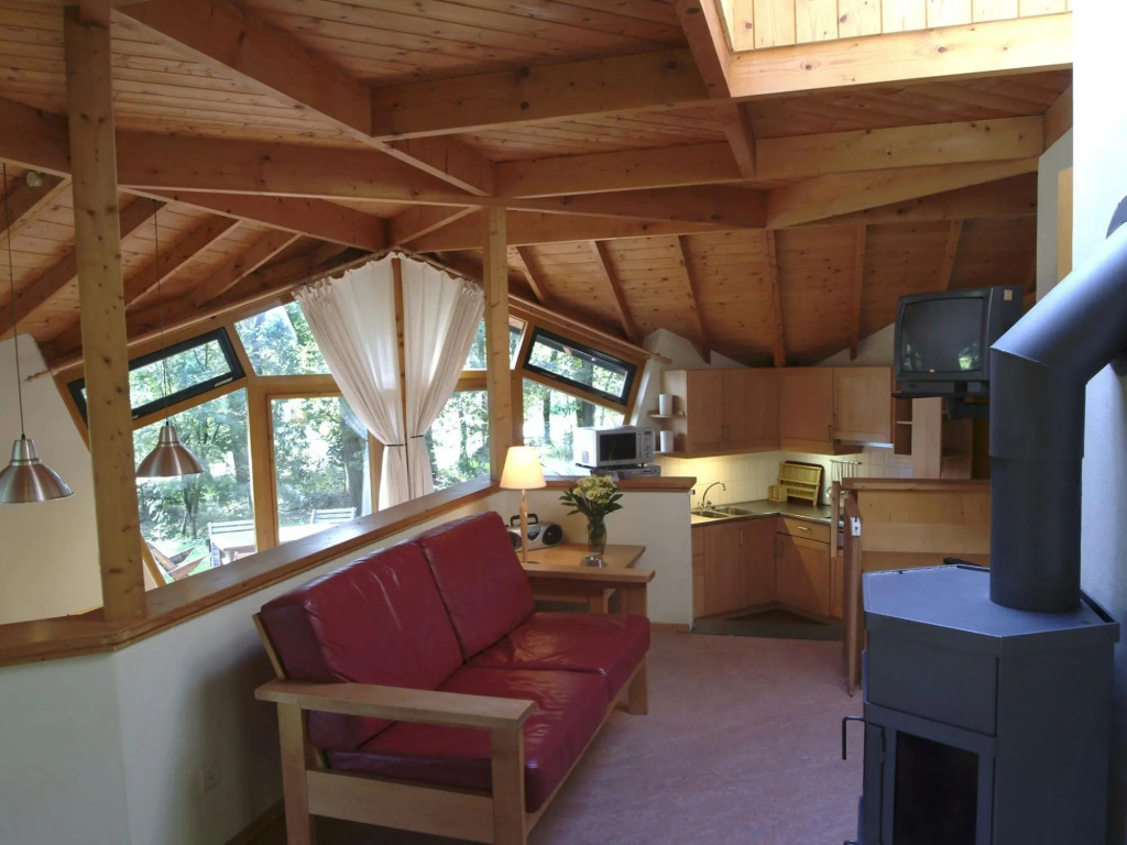 Eco holiday home with wood stove, in a holiday park in the middle of nature