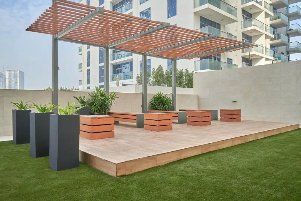 Stella Stays Elegant Studio Dubai JVC Large Terrace