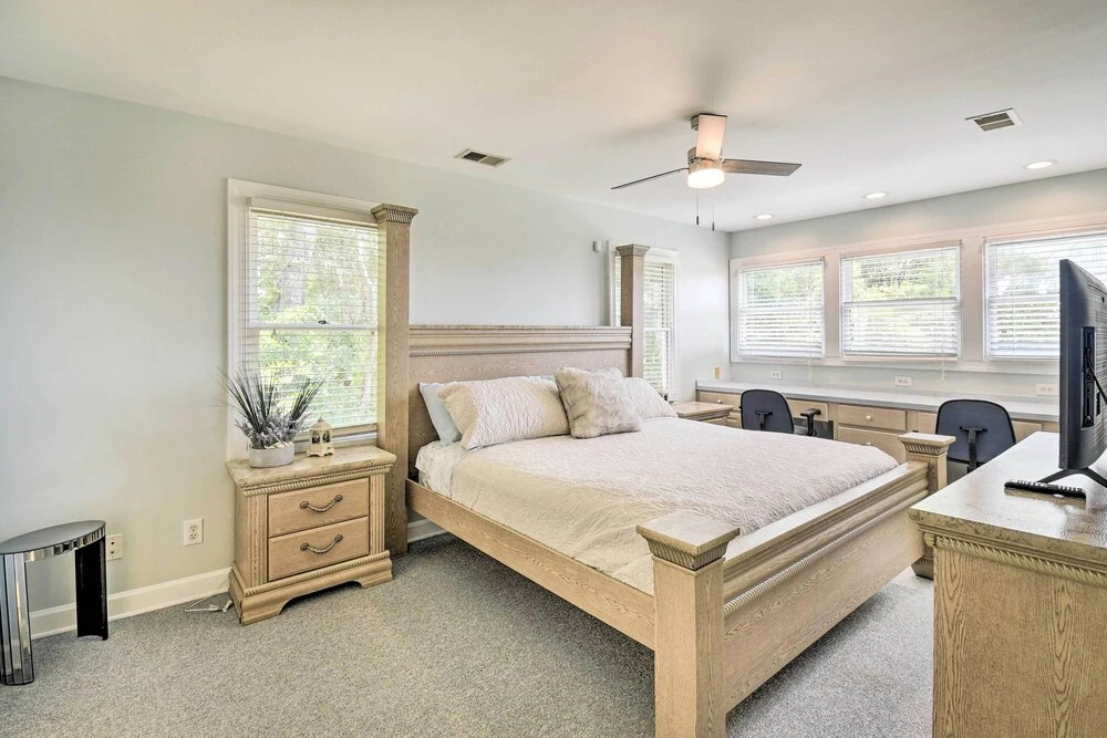 Waterfront Sunset Beach Escape w/ Dock & Golf View
