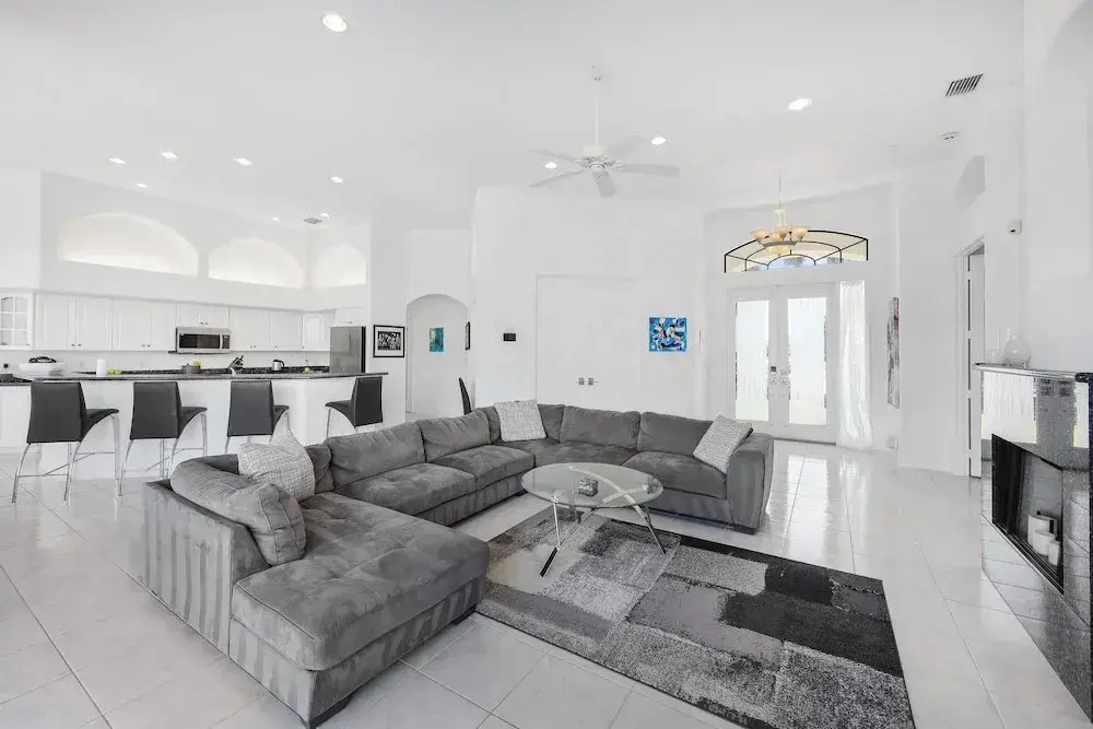 Waterfront home on key lot with pool, spa and views