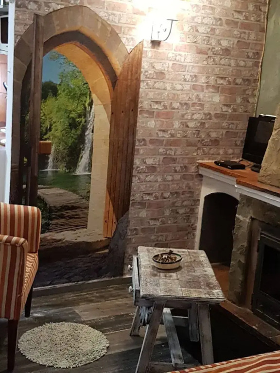 Little House With Fireplace And Terrace In Natural Environment