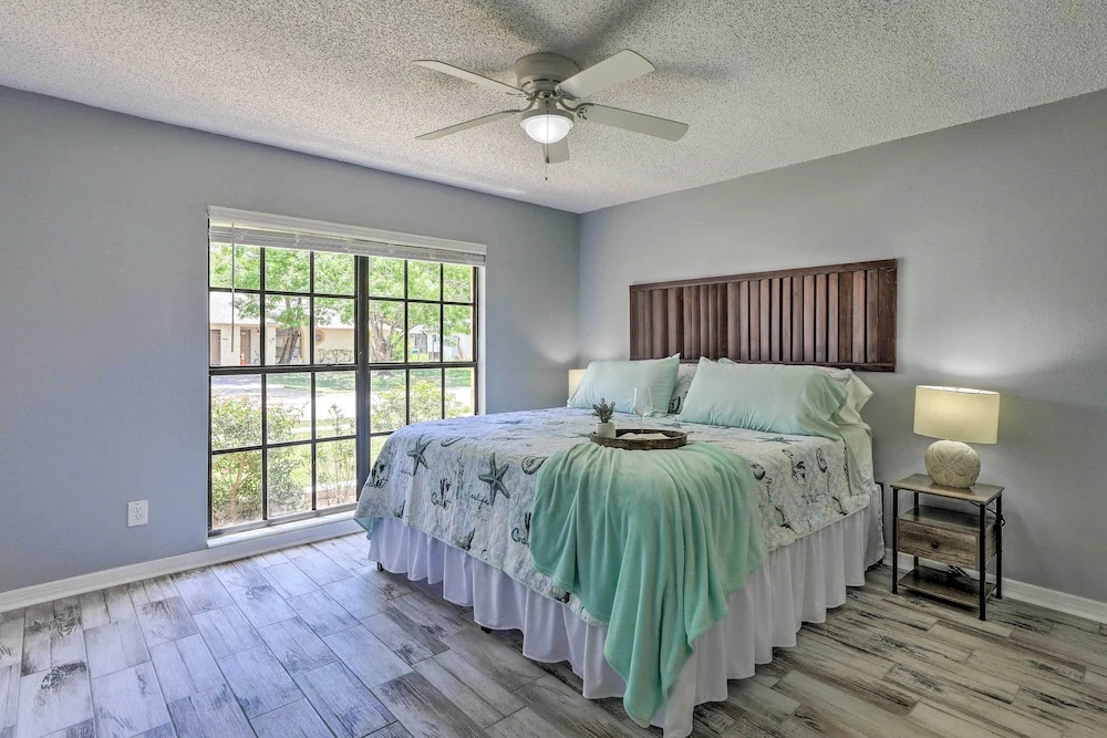 Lanai & Pond at Tranquil Bradenton Retreat!