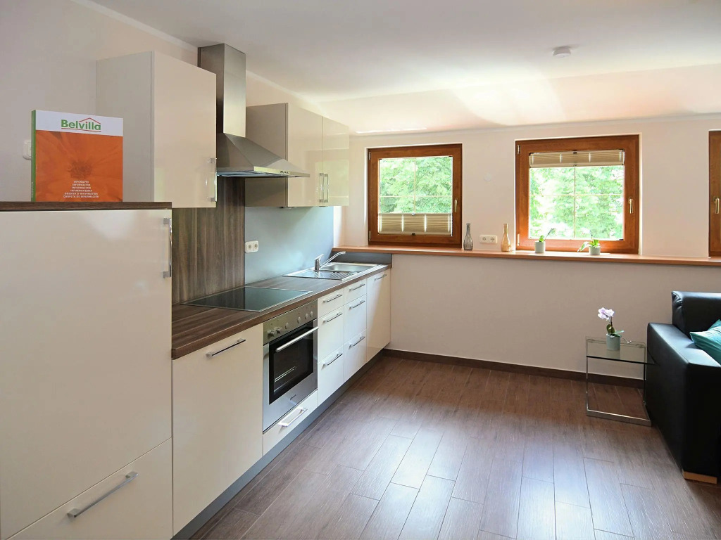 Modern apartment in Bavaria with floor heating and garden, located directly at the Jakobusweg