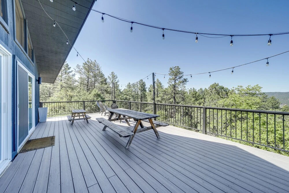 Pine Cabin w/ Large Deck & Scenic Mountain Views!