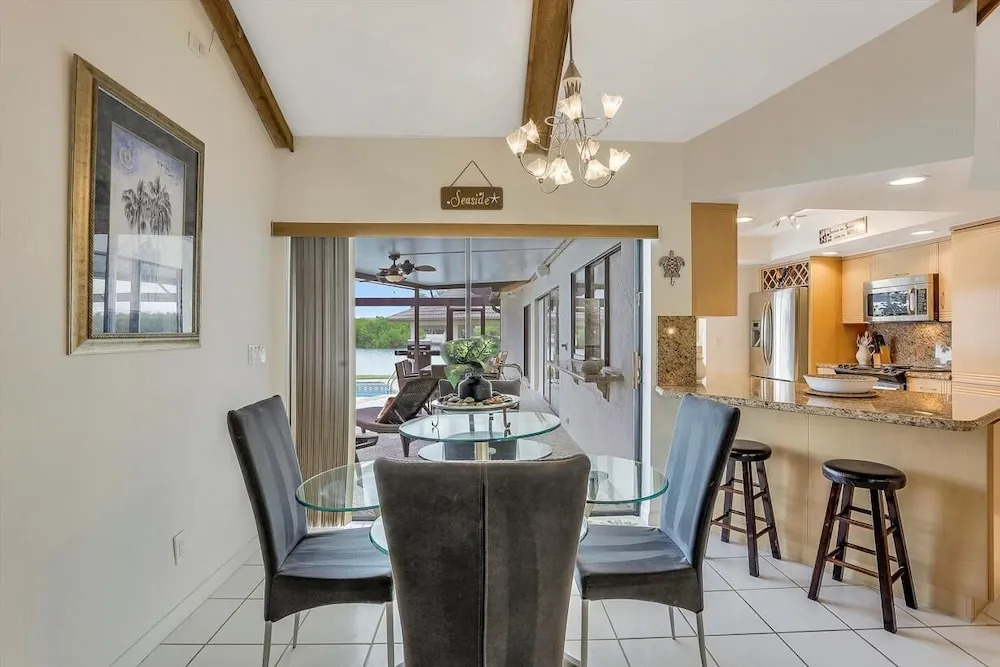 Waterfront home on key lot with pool/view of river