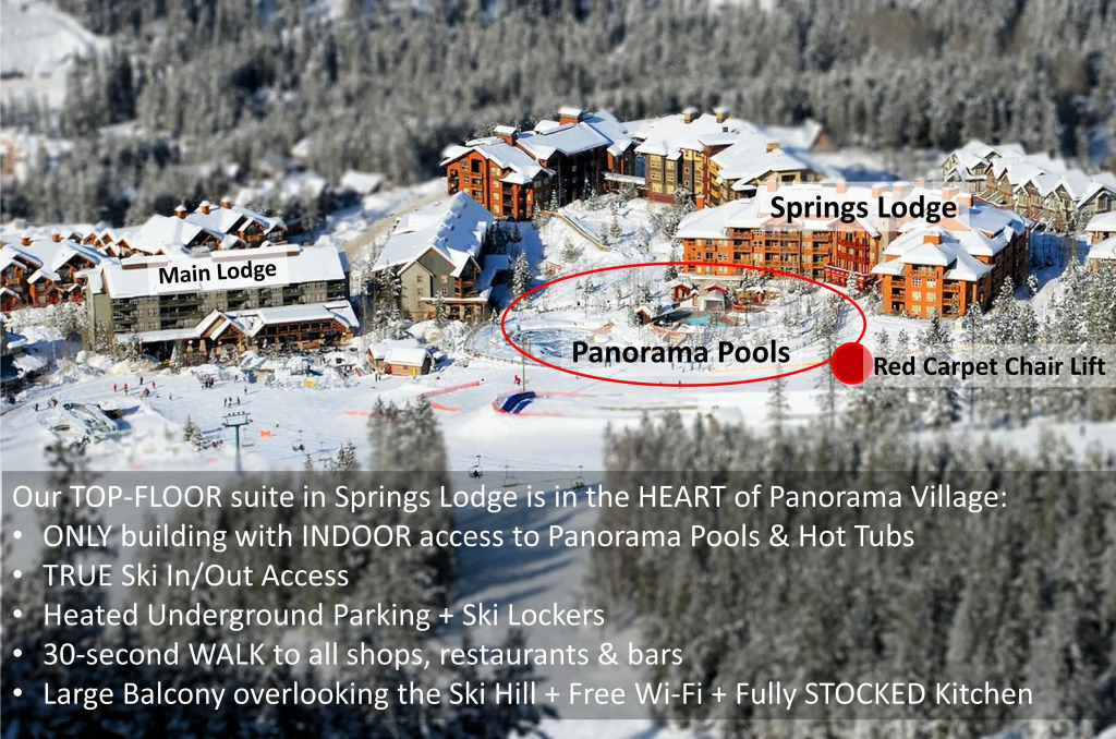 TOP FLOOR in Panorama Resort | TRUE Ski In/Out | Indoor Access to Pool & HotTubs