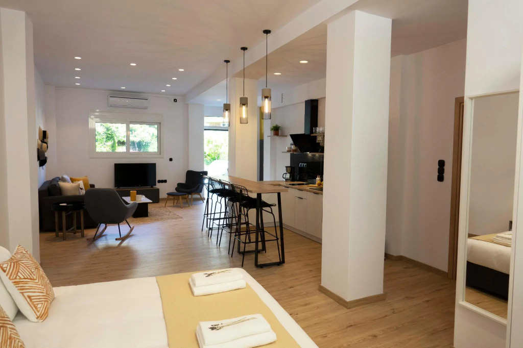 Modern 2bed 2bath Loft in Acropolis area