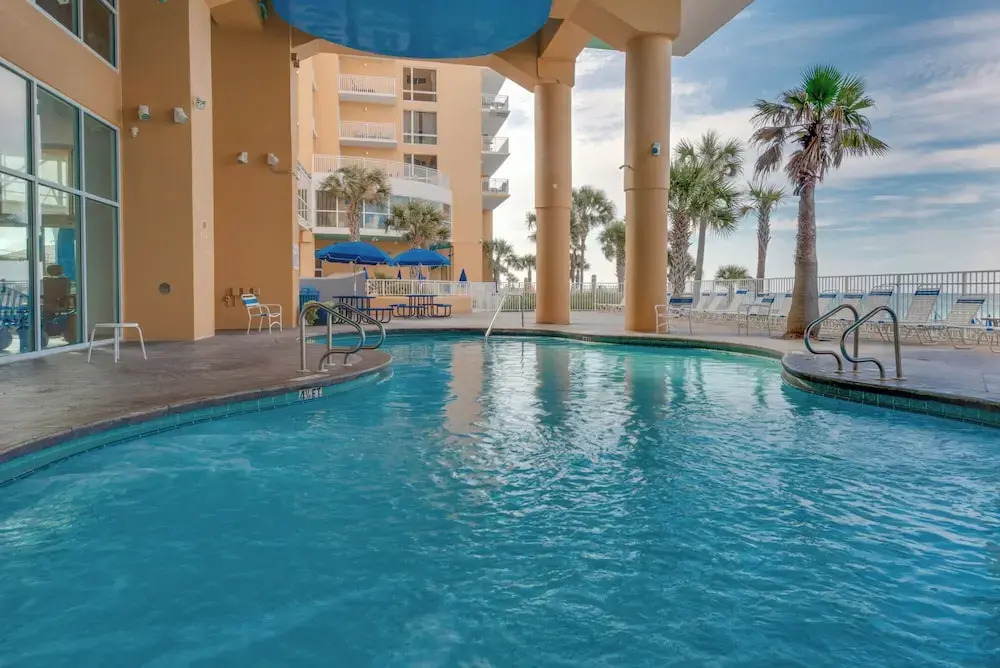Water Park On-site! 2 Beachfront Master Suites! Corner Balcony Views!