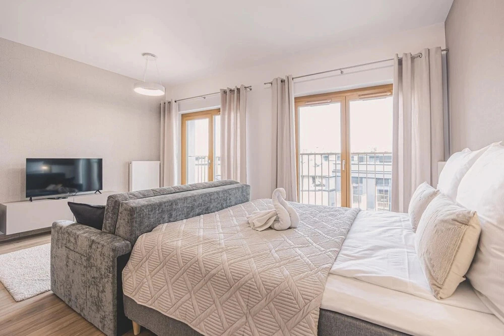 Nowoczesne Studio Tranquilo Centrum Balkon