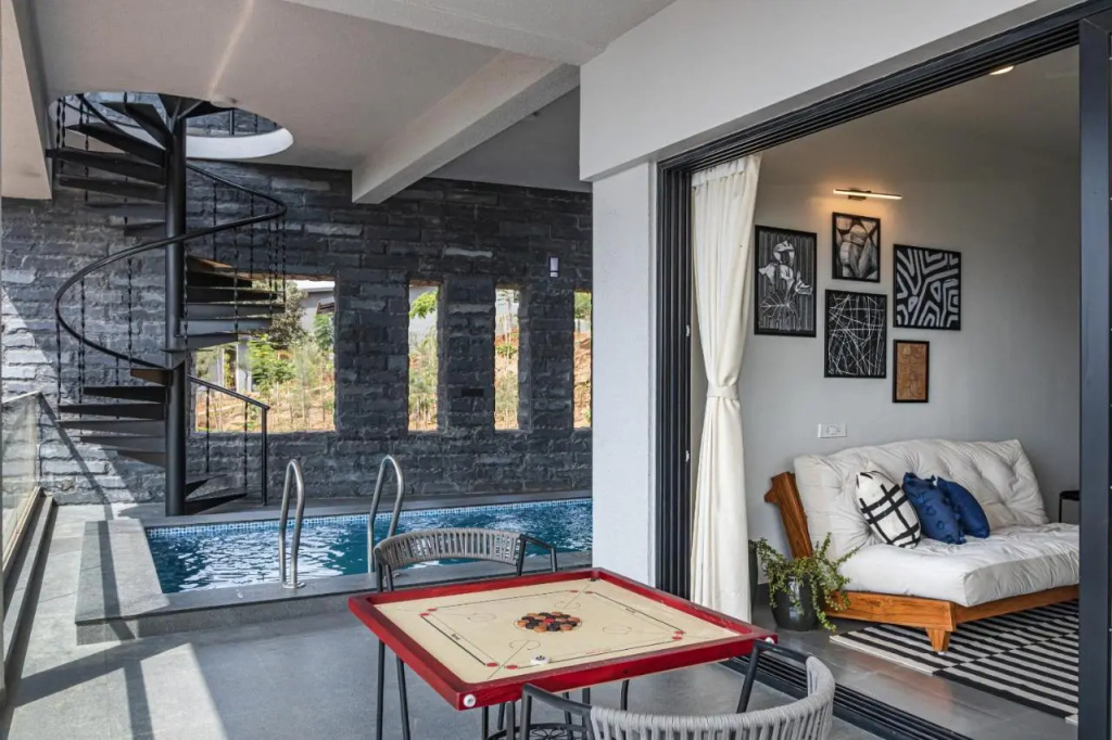 SaffronStays Ahilya Waters - 3BR Pawna villa, infinity pool, 270 terrace views, bonfire & AD-featured estate