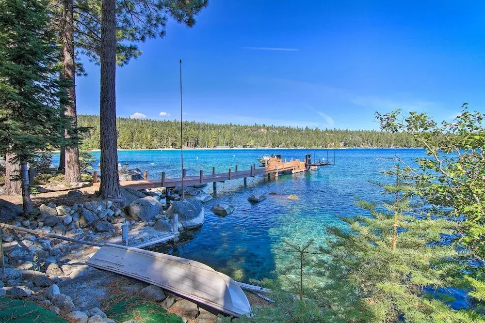 Dock Access & Hot Tub: Waterfront Meeks Bay Home