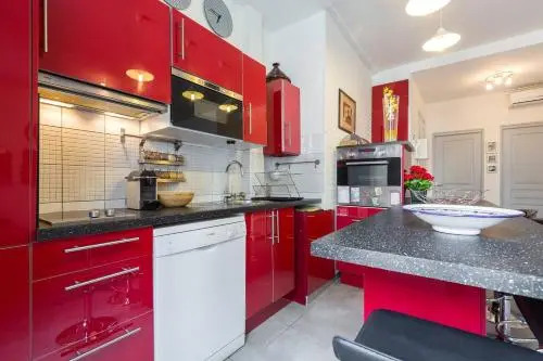Stylish White and Red Apartments
