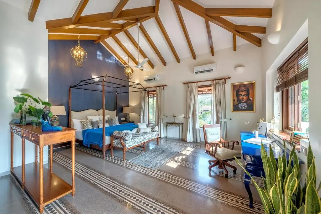 SaffronStays Sweet Mango - 4BR Goan Villa w Private Pool, Mango Garden, Bar Gazebo & Vibrant Interiors Near Beaches
