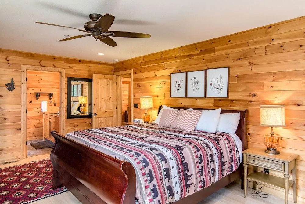 Modern Cedar Log Cabin w Hot Tub by RedAwning