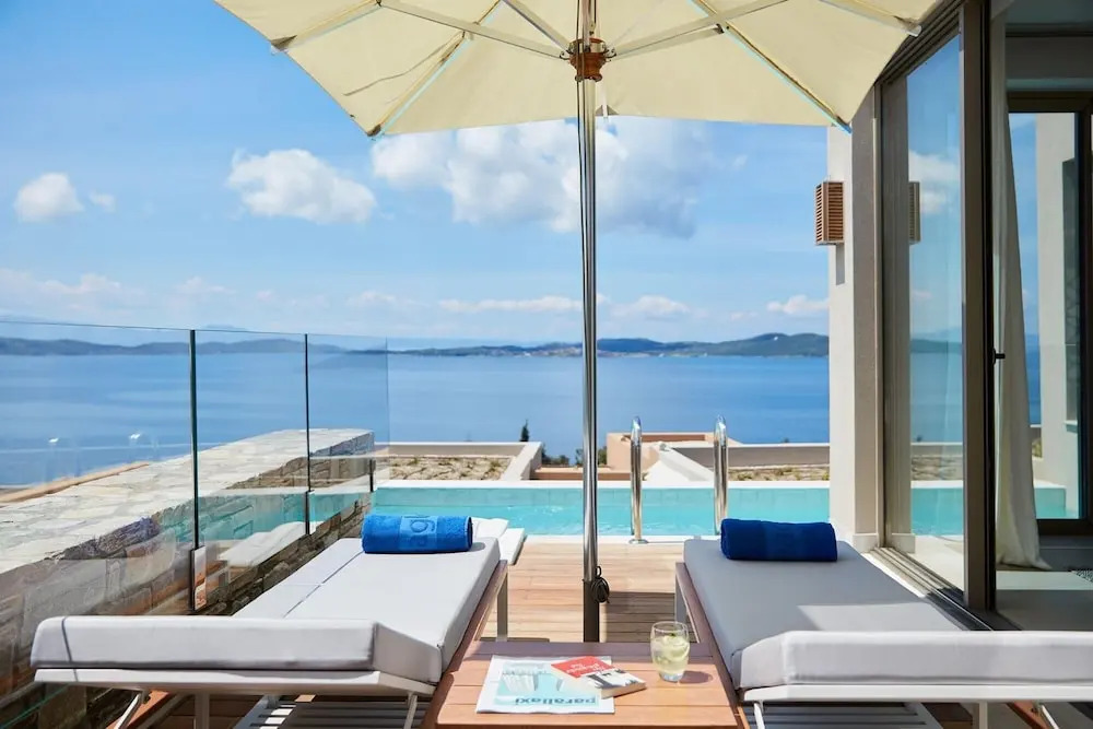 Excellent Halkidiki Villa Junior Pool Villa 1 1 Bedroom Stunning Sea Views Ouranoupoli