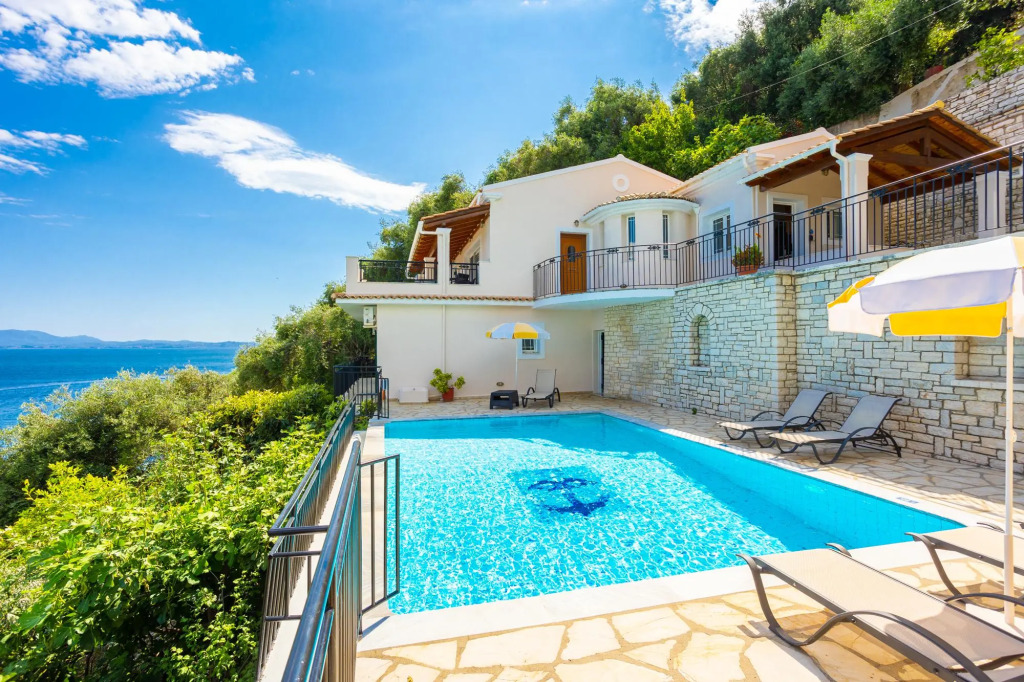 Villa Kerkyroula Large Private Pool Walk to Beach Sea Views A C Wifi Car Not Required - 1972