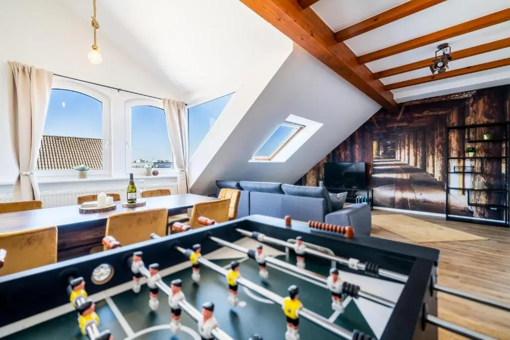 Stylisches Penthouse zentral Tischfussball 100m2 Wii