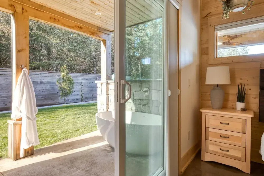 Boutique Cabin Design Luxury Hot Tub Path to Beach