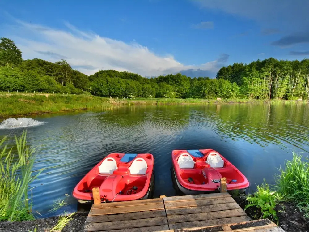 Comfortable XXL holiday villa by the pond