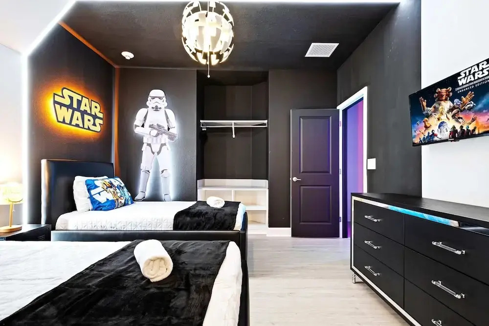Themed Kids' Rooms, Pool & Game Loft Near Disney