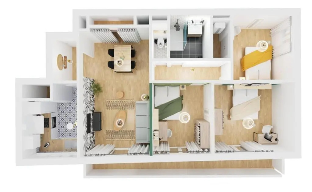 Grand appartement 3 chambres
