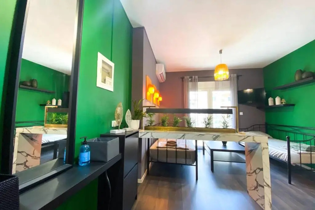 Green apartment with view