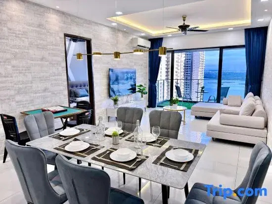 Full Sea View Country Garden Danga Bay 6-13pax Smart TV 70inch-Netflix