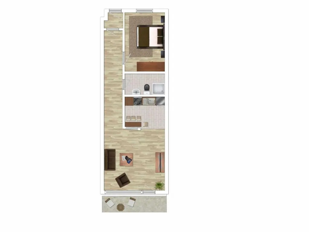 Wohnung 13, 2 Raum Wohnung im Haus Pacific mit Seesicht