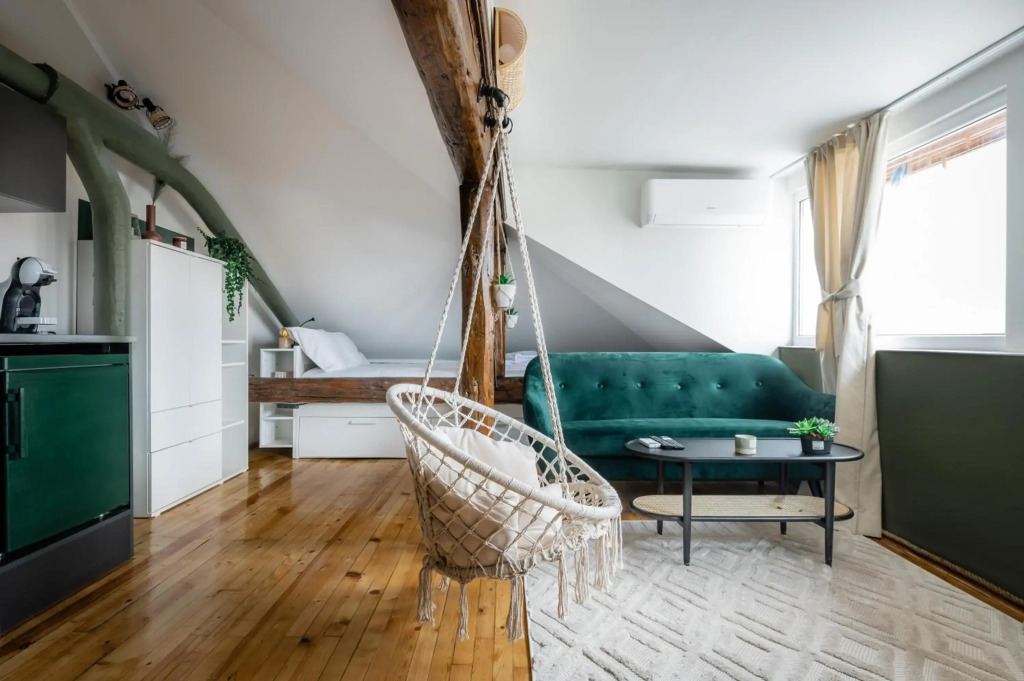 * The Sky-View Studio * in Cozy Boho Style