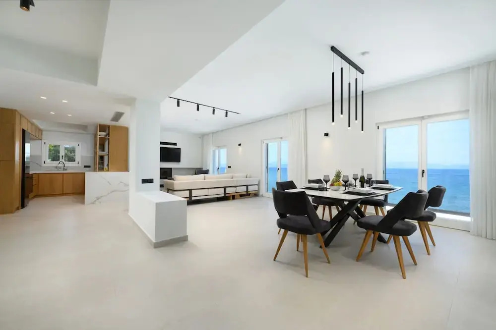 Beachfront Achillion Bay Villa in Corfu