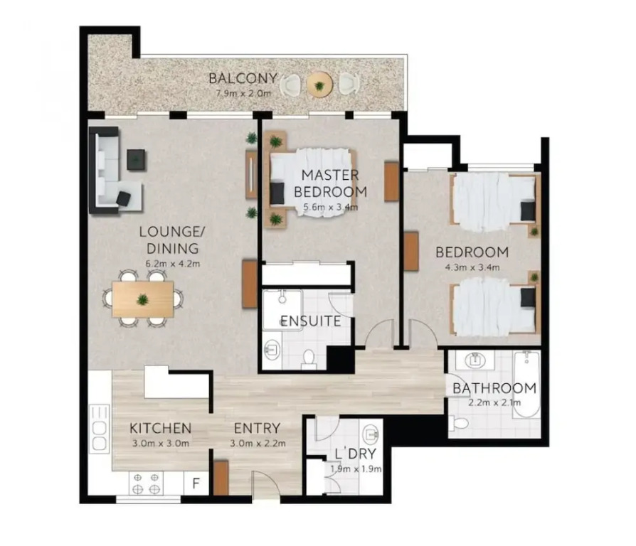 Ocean View 2-bed With Pool, Tennis Court & BBQ