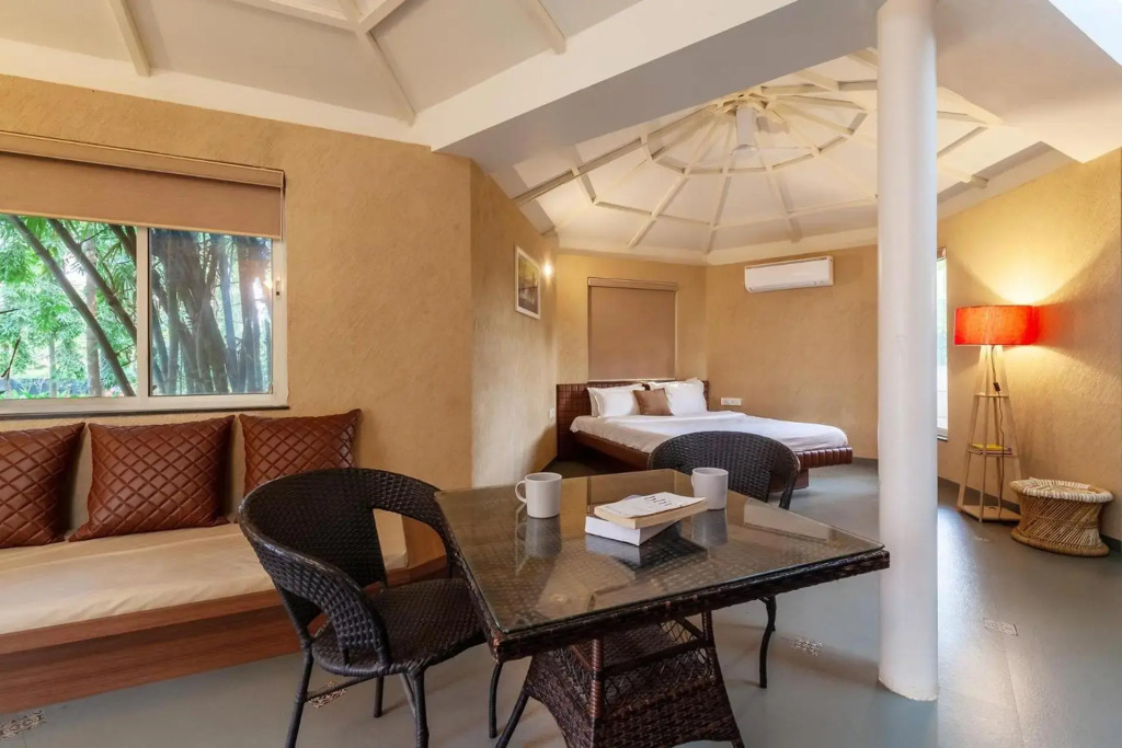 Morning Dew Retreat by StayVista - Modern interiors, Indoor games, Lush greenery, Pool & Gazebo await your escape