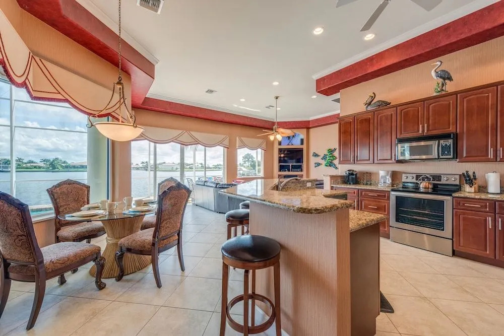 Waterfront home with pool, spa and 2nd floor balcony